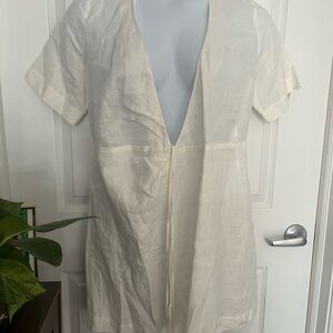 & Other Stories White 100% linen NWT wrap dress size 6